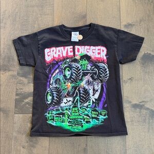 Grave Digger Monster Jam 2021 Truck Graphic Youth Kids Shirt Medium